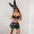 Women's Leather Suede Skirt Black Suit - ROUTINE FASHION